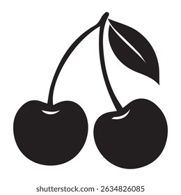 cherry fruit flat icon vector, flat vector illustration cherry fruit icon isolated on a white