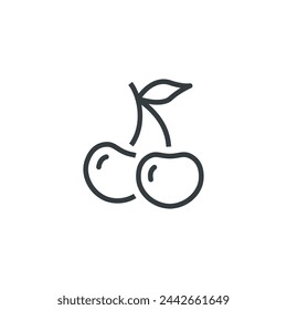 Cherry fruit food icon, vector illustration
