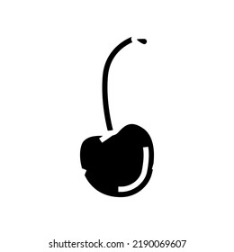 cherry fruit glyph icon vector. cherry fruit sign. isolated symbol illustration