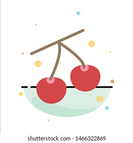 Cherry, Fruit, Healthy, Easter Abstract Flat Color Icon Template. Vector Icon Template background