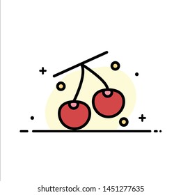 Cherry, Fruit, Healthy, Easter  Business Flat Line Filled Icon Vector Banner Template