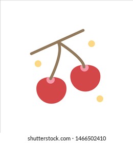 Cherry, Fruit, Healthy, Easter  Flat Color Icon. Vector icon banner Template. Vector Icon Template background