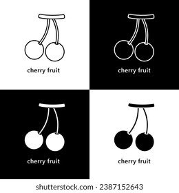 cherry fruit healthy food Logo Icon