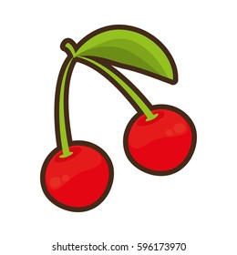 cherry fruit healthy icon vector illustration eps 10