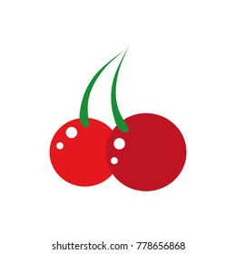 Cherry of fruit healthy and organic food theme Isolated design Vector illustration