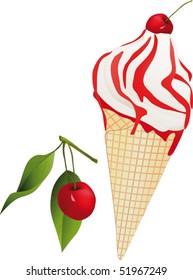 Cherry and fruit ice-cream
