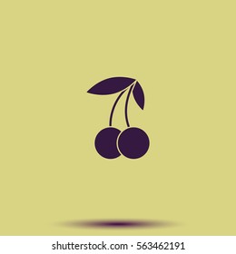 Cherry fruit icon.