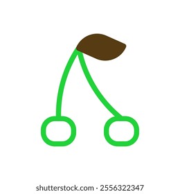 Cherry fruit icon. Concept of healthy eating and fresh food.