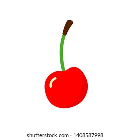 cherry fruit icon with flat design