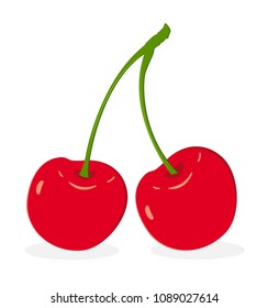 Cherry fruit icon. Isolated fruits and vegetables. vector illustration