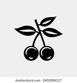 Cherry Fruit Icon Vector Design.