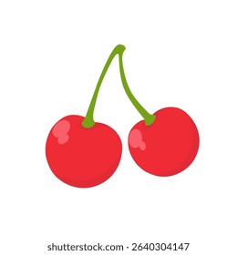 cherry fruit icon vector design in white background