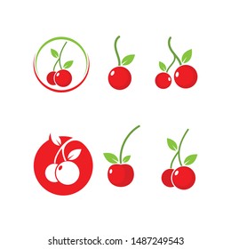 cherry fruit icon vector illustration template