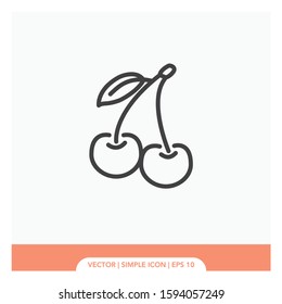 Cherry fruit Icon Vector Illustration