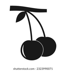 diseño de ilustración vectorial de icono de cereza