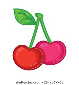 Cherry fruit icon. Vector illustration of cherry fruit isolated on white background.