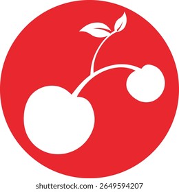 Kirschfrucht-Symbol, Vektorgrafik-Stockgrafik, Kunstdesign 