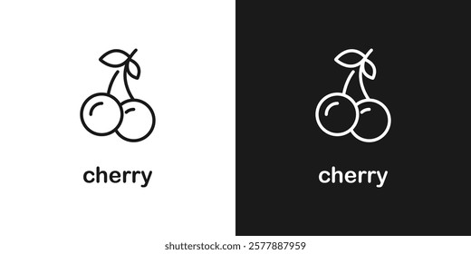 Cherry fruit icon. Cherry vector icon. Fruit symbols for your web design. Fruits icon