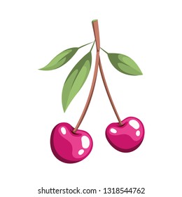 cherry fruit isolated icon