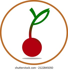 cherry fruit logo illustration design on white background
