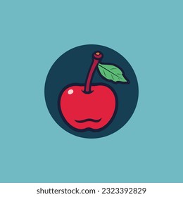 Cherry fruit logo Premium Vector