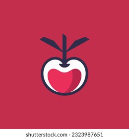 Cherry fruit logo Premium Vector