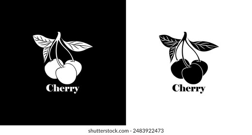 cherry fruit logo vector. cherry fruit icon