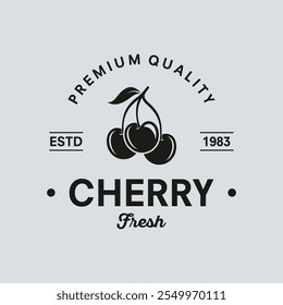 Cherry Fruit logo vector template illustration design