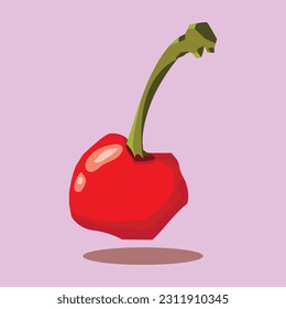 cherry fruit lowpoly like illustration