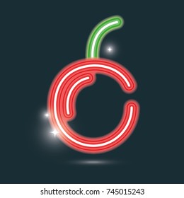 cherry fruit neon icon sign decoration
