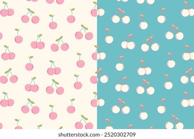 Patrones de repetición sin fisuras de Formas rosas de fruta de cereza