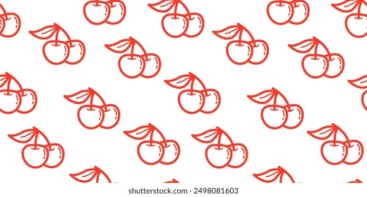 Cherry Fruit Seamless pattern Background. Cherry Fruit Motif Seamless Background. Cherry Fruit Pattern Seamless Design. Seamless Cherry Fruit Pattern Background. 