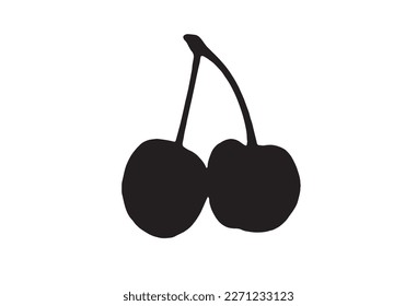 Cherry fruit silhouette vector design