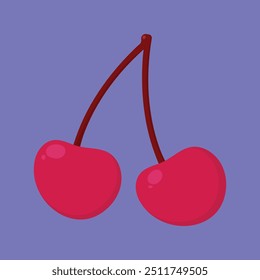Icono de Vector de fruta de cereza. Icono de la fruta de la cereza. cereza dulce