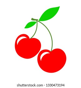 Cherry. Fruit. Vector image. Isolated object.