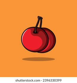 Cherry Fruit Vector Isolated Design 