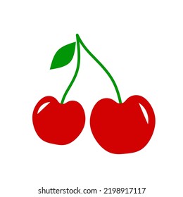 Kirschfrucht, Vektorgrafik auf weißem Hintergrund