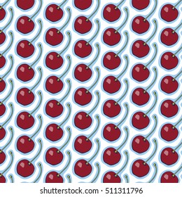 cherry fruit vector pattern.swatch pattern