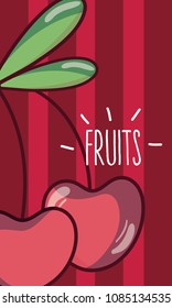 Cherry fruits cartoon