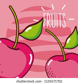 Cherry fruits cartoon