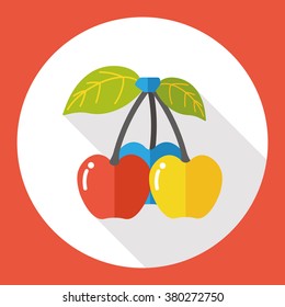 cherry fruits flat icon