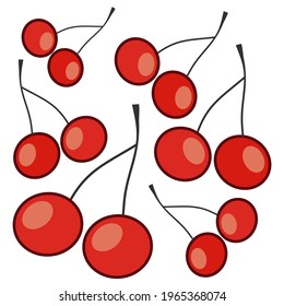 Cherry Fruits Pattern, Perfect for logo, icon, illustration, background, wallpaper, etc