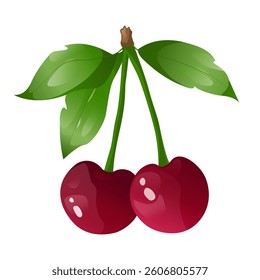 Cherry in game design. For sticker and t shirt design, posters, logos, labels, banners, stickers, product packaging design, etc