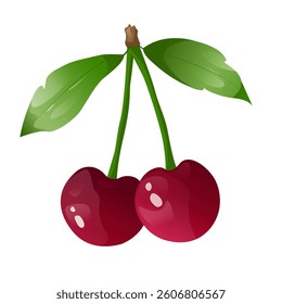 Cherry in game design. For sticker and t shirt design, posters, logos, labels, banners, stickers, product packaging design, etc