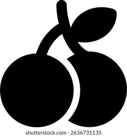 cherry glyph icon design style