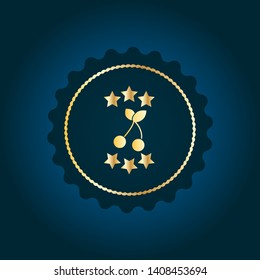 cherry gold logo. Logo Template Design.luxury design