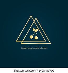 cherry gold logo. Logo Template Design.luxury design