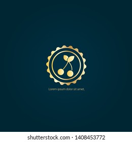 cherry gold logo. Logo Template Design.luxury design
