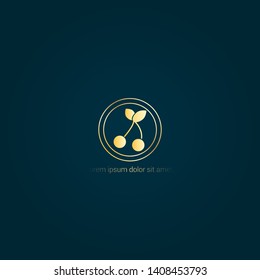 cherry gold logo. Logo Template Design.luxury design