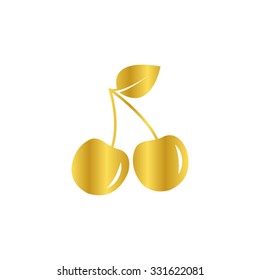 Cherry -  gold vector icon